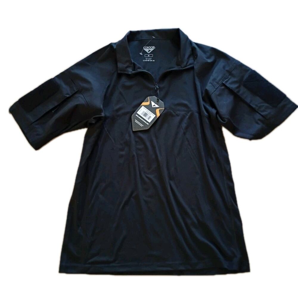 Condor Short Sleeve Combat‎ Shirt Sz M New Black Moisture Wicking Bicep Pocket